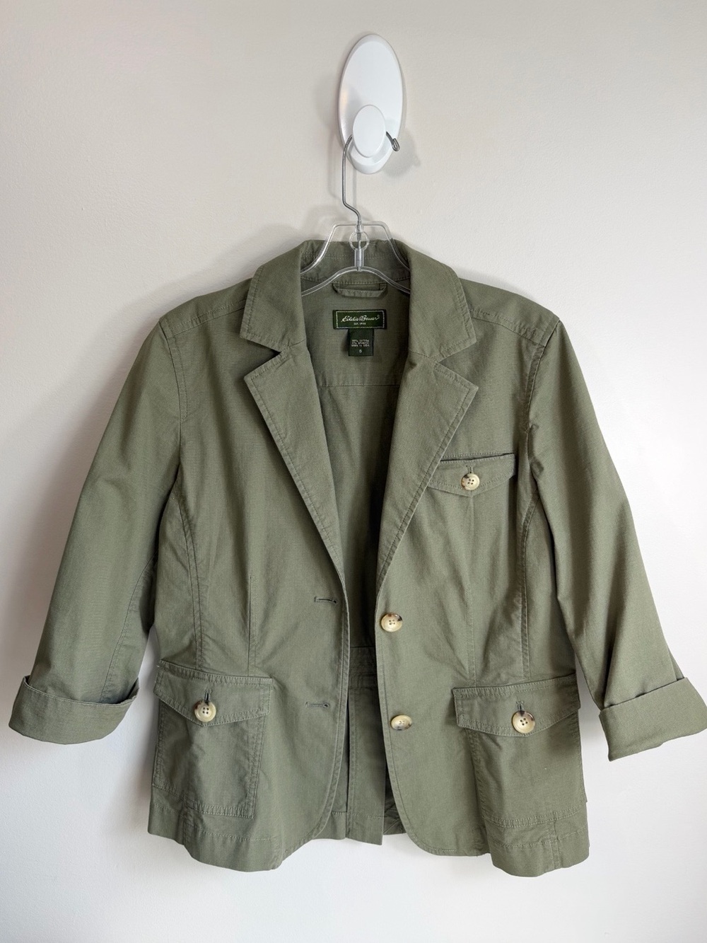Eddie Bauer Women’s Utility Safari Blazer Jacket Olive/Sage Green Size 6 - Picture 10 of 11